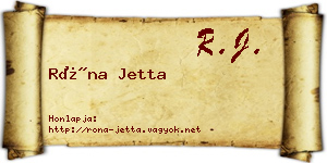 Róna Jetta névjegykártya
